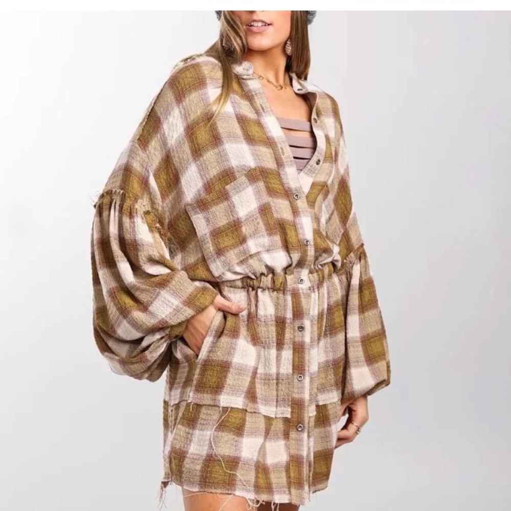 Free people flannel mini dress